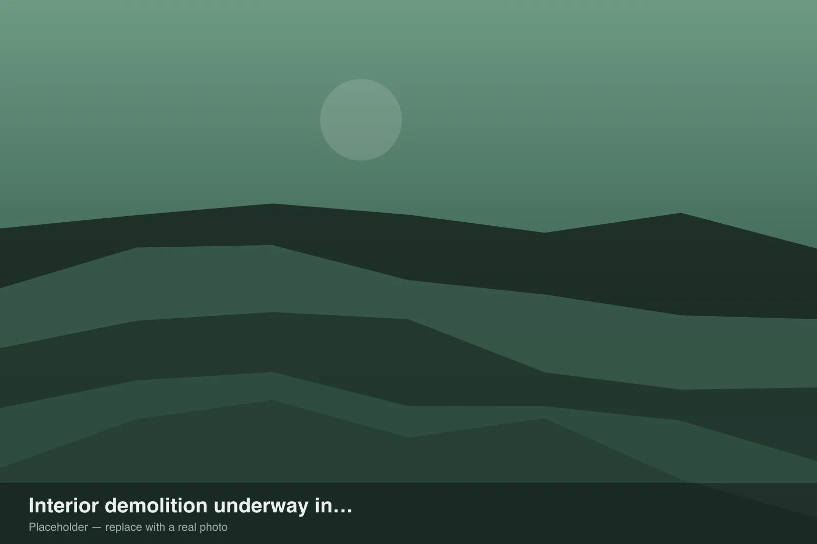 Interior demolition underway in the old Health Lodge.