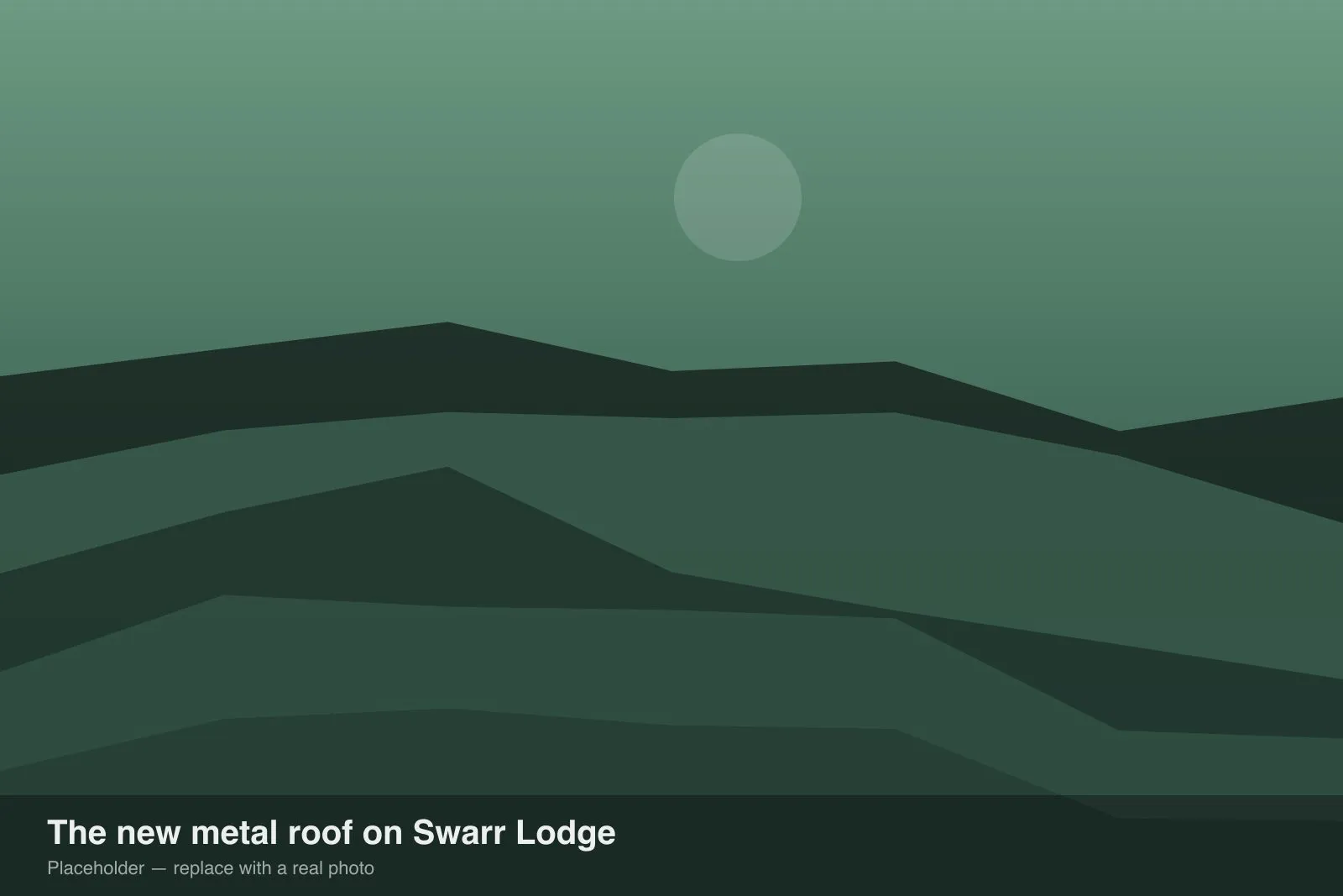 The new metal roof on Swarr Lodge.