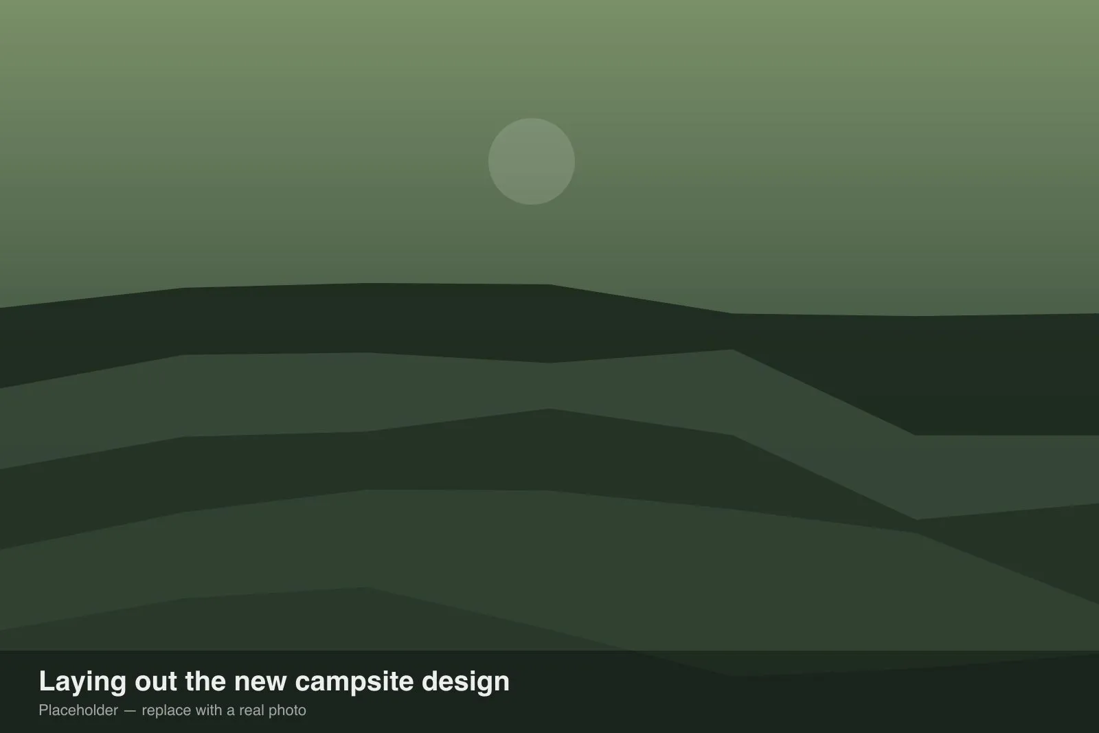 Laying out the new campsite design.